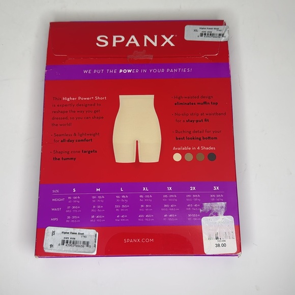 SPANX NWT Higher Power Short in soft nude women’s XL - Picture 2 of 2